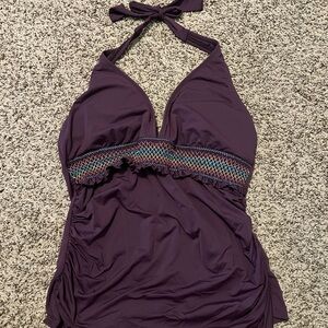Purple Halter Women's Swim Top